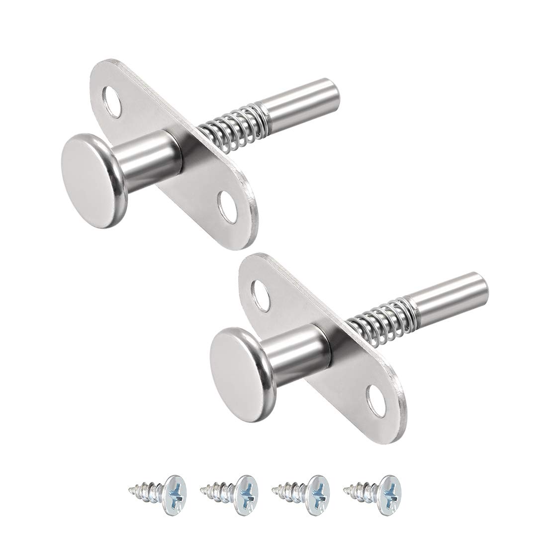 Photo 1 of uxcell Plunger Latches Spring-loaded Stainless Steel 6mm Dia Head 6mm Dia Spring 50mm Total Length, 2pcs