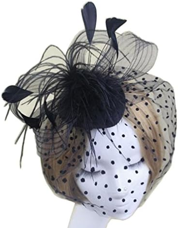 CaliaDress Women Fascinator Clip Headpiece Wedding Bridal Birdcage Veil C002TS Black