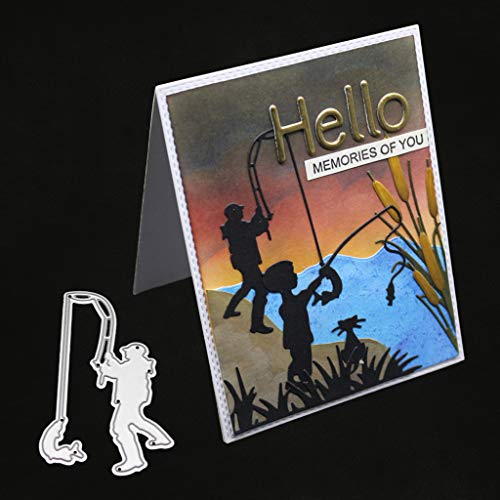 Itlovely Fishing Metal Cutting Dies Stencil DIY Scrapbooking Album Stamp Paper Card Embossing Craft Decor