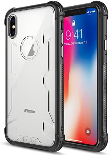 iPhone X Case,iPhone 10 Case,Atouchbo [Shock Reduction] Reinforced Corner TPU Bumper + Hard PC Back Cover Military Grade Extreme Drop Tested Heavy Duty Protective Cover - Black