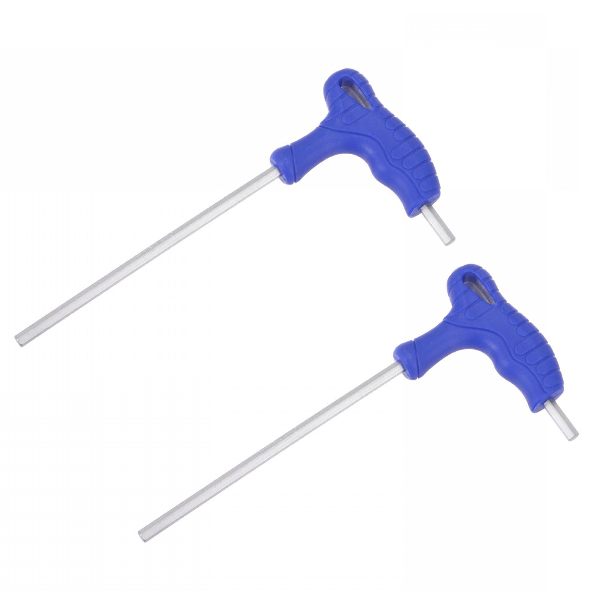 Unifizz 4mm Metric T-Handle Hex Key Dual Flat Head Hexagon Wrench Spanner Cr-V Steel Allen Key