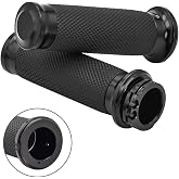 Benlari 1inch Handlebar Grips, Cable Throttle Hand Grips, Non-Slip Rubber Motorcycle Handgrips Fit for Harley Davidson Touring Dyna Softail Sportster 883 1200