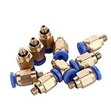 Eowpower 10 Pcs PC4-M5 Pneumatic Air Straight Quick Fitting 4mm Thread M5 One Touch Hose Connector