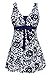 wantdo Women's One-Piece Push Up Swimsuit Swimwear Bathing Suit Flower Print Swimdress Navy 16-18