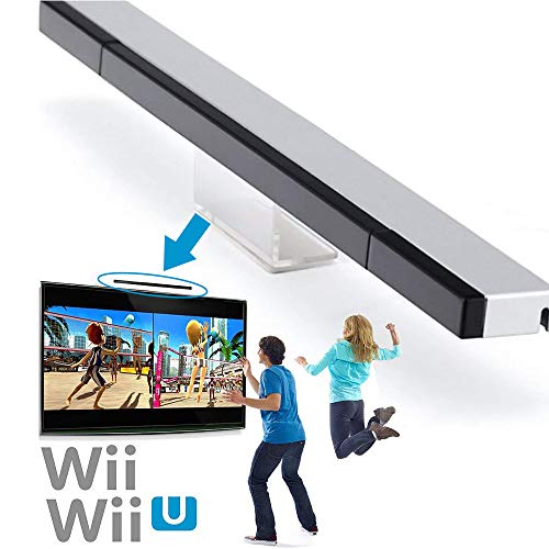LUCXXI Replacement Wii Wireless Sensor Bar, Infrared IR Ray Motion Sensor Signal Receiver for Nintendo Wii and Wii U Console with Stable Stand and 4 AAA Batteries(Black) - Thumbnail 4
