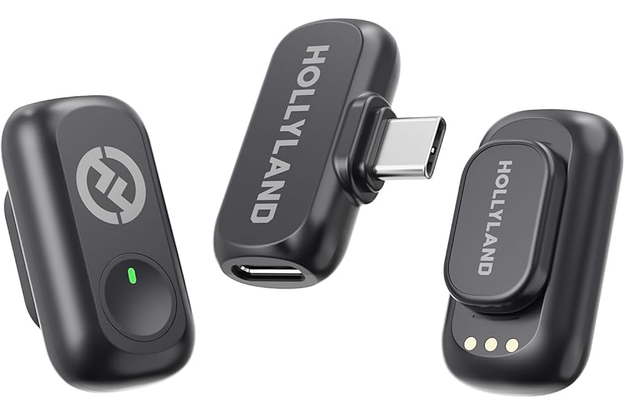 Hollyland Lark A1 Wireless Microphone for iPhone & Android, 48kHz/24-bit Studio Audio, 3-Level Noise Cancellation, 200m Range