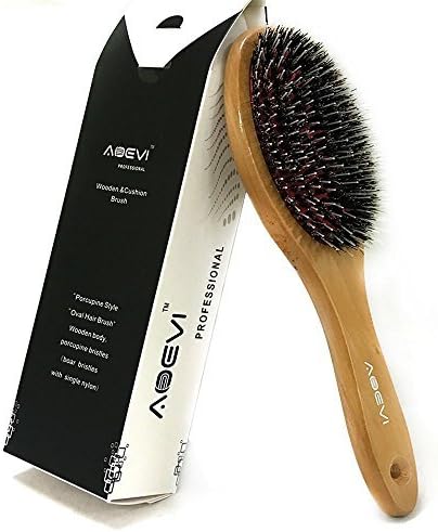 Hair Brush Natural bristles brush with Massage ball Natural wooden hair brush for the women and men