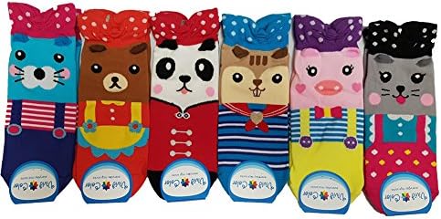 Hwasubun Cartoon Socks Women Socks Girls Socks People Socks Funny Socks Happy Socks Kids Socks Baby Girl Socks 6Pairs (hsocks5)