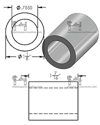 Aluminum Spacer 1-1/8" OD x 3/4" ID x Choose Your