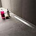 Modbath 24 Inch Linear Shower Drain with 2-In-1Flat Cover and Tile Insert Grate, Floor Drain Brushed 304 Stainless Steel with Hair Strainer, Adjustable Leveling Feet
