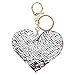 4E's Novelty Flip Sequin Heart Keychains (12 Pack) - Bulk Class Valentines Day Gifts for Kids Classroom Bulk, Valentines Party Favors