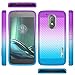 Moto G4 Play Case, Moto G Play Case with FREE [Full Coverage Tempered Glass Screen Protector], NageBee [Frost Clear] [Carbon Fiber] Slim Soft Rubber Case For Moto G Play 4th gen (XT1607) -Purple/Blue
