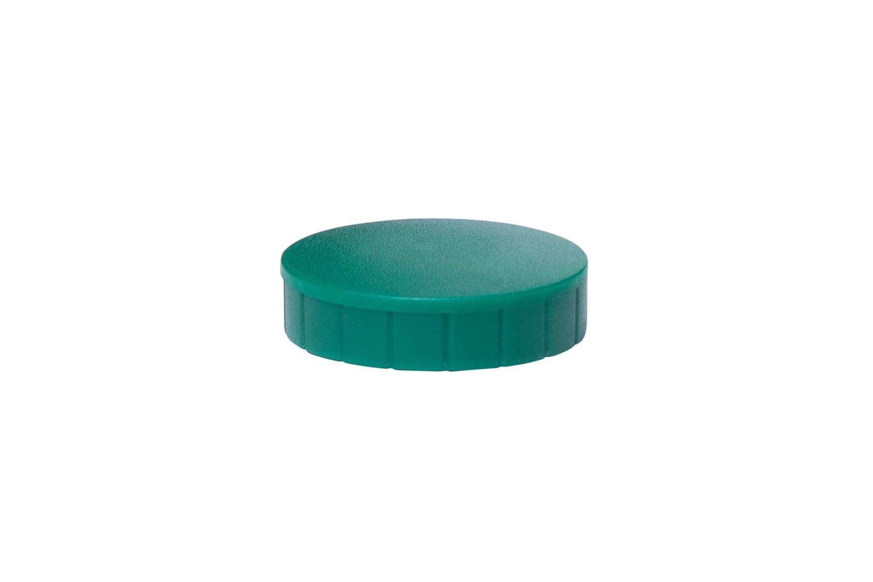 6163255 Magnet Mouth Solid, Round Magnet, Shatterproof Plastic, 800 g Holding Force, 32 x 8.5 mm, Green