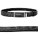 Falari Men's Crocodile Alligator Dress Belt Embossed Genuine Leather Strap Black 7021-BK-XL44
