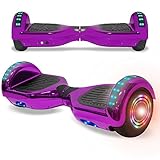 NHT Electric Smart Self Balancing Scooter Hoverboard LED Wheels Side Lights- UL2272 Certified (Chrome-Purple)