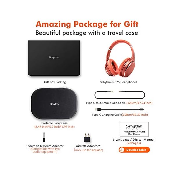 Active-Noise-Cancelling-Stereo-Headphones-Bluetooth-50-Srhythm-NC25-Upgrated-2020-ANC-Headset-Over-Ear-with-Hi-FiMic50H-PlaytimeVoice-AssistantLow-Latency-Game-Mode-Orange-Coral Srhythm NC25 Active Noise Cancelling Stereo Headphones Bluetooth 5.0,ANC Headset Over-Ear with Hi-Fi,Mic,50H Playtime…
