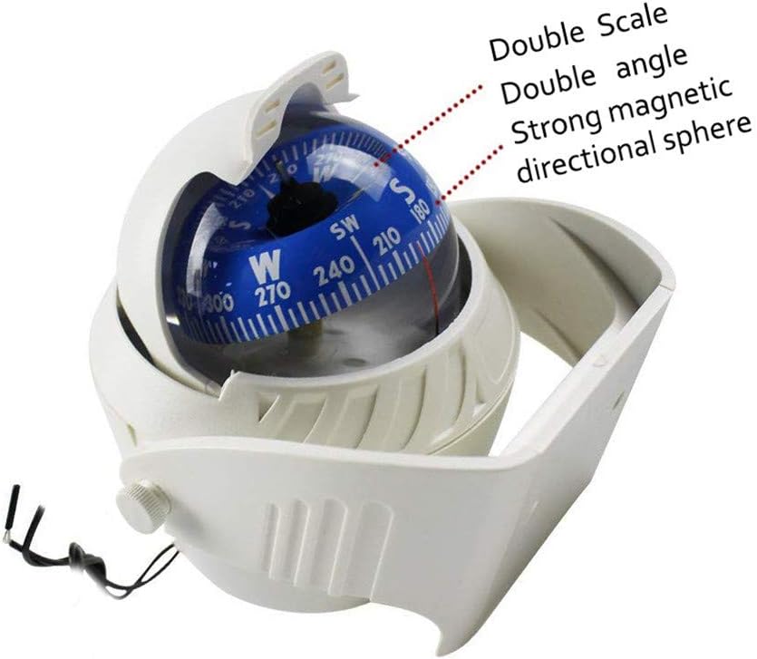 Boat Navigation Compass Dash Mount with LED Light Adjustable Marine Car Compass Dashboard Positioning Sea Digital Pivoting Electronic Compass Flush Mount: Automotive