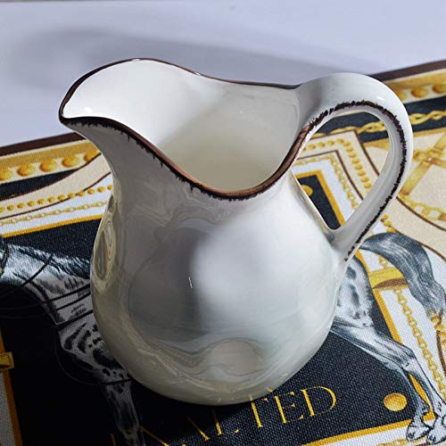 Lattiera Grande Brocca di latte dipinta a mano Brocca europea Materiale ceramico della brocca di grande capacità 1200ml… - immagine 7