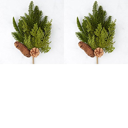 Factory Direct Craft 2 Flocked Artificial Mixed Pine Sprays for Holiday Decorating
