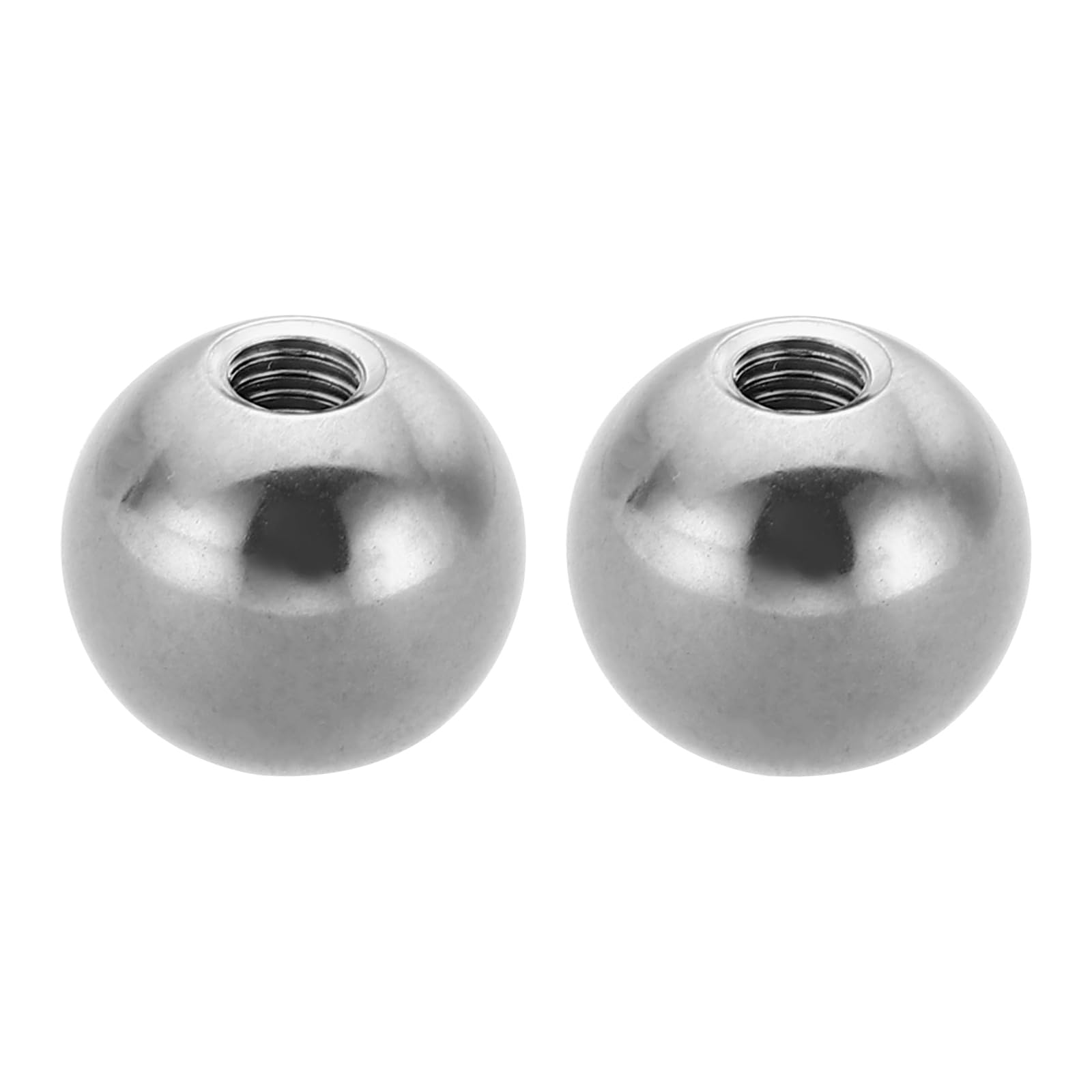 PATIKIL M5x16mm Ball Nuts Knob, 2 Pcs Female Thread 304 Stainless Steel Round Blind Hole Screw Cap Cover for Lighting Machinery DIY Decoration, Silver