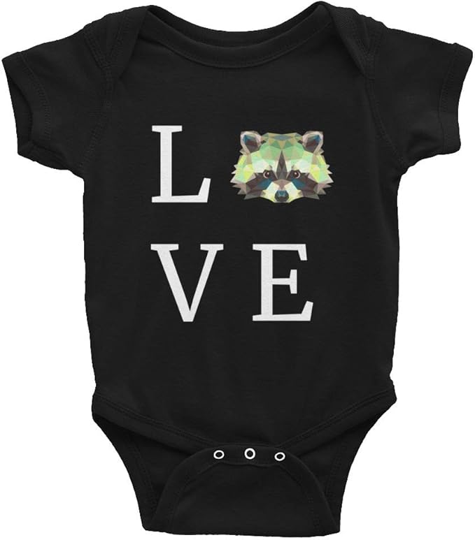 Raccoon Love Baby Bodysuit Funny Raccoon Onesie for Baby