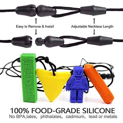 TUXEPOC Chew Necklaces for Sensory Kids,Pendant Chewable Jewelry Set
