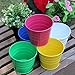 Metal Basket Bucket Planters Pot Assorted Colors Set of 5 for Plant and Flower
