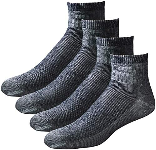 EchoGorge Mid-Weight Merino Wool Quarter Socks, 4 Pair. Made in USA