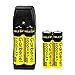 HeCloud 4 x 3.7V Li-ion 6000mAh 18650 Battery Rechargeable Batteries with 2x Dual Charger for Outdoor LED Flashlight