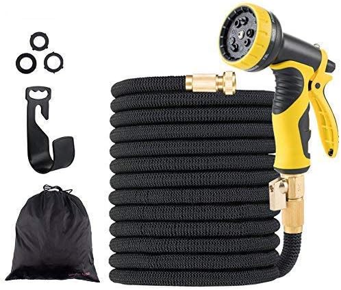 KS 50ft Garden Hose Expandable Water Hose with 9 Pattern Spray Nozzle Hose Pipe,Leak-proofing & Flexible Garden Hose Expandable & Expandable Hose & Durable Garden Hose with Wall Mount Holder