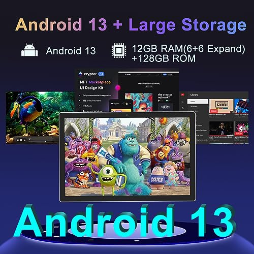 Oangcc Android 13 Tablet 10 Inch 𝟐𝟎𝟐𝟑 𝐋𝐚𝐭𝐞𝐬𝐭 with 12GB(6+6 Expand ...