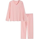 Latuza Women's Petite Cotton Pajama Set Long Sleeve Sleepwear Petite Size