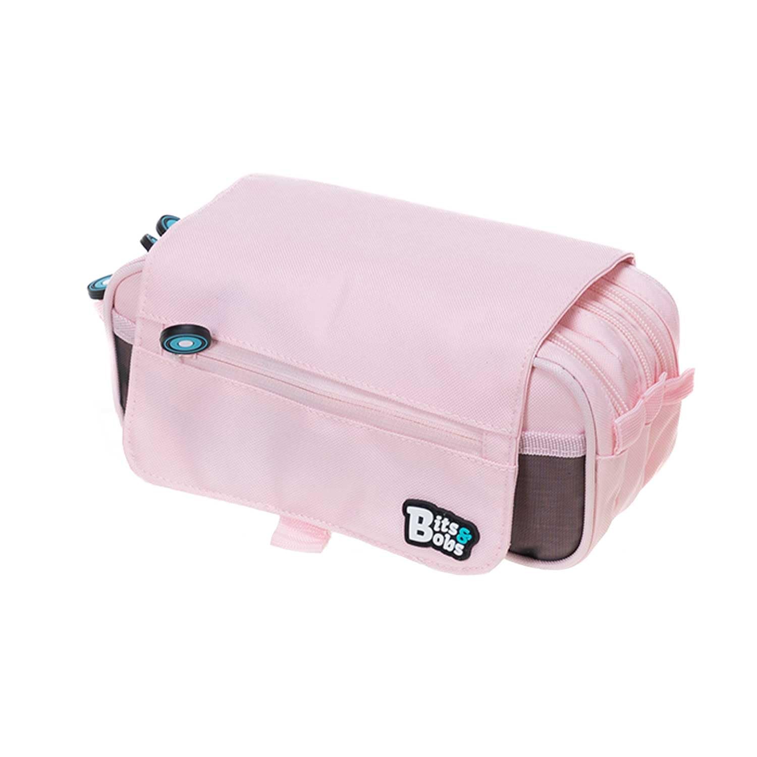 Grafoplás | School Case Three Compartments with Flap | Light Pink | Bits & Bobs | Soft Colours | 23 x 10 x 10 cm | Includes Time and Identification Zone, Light Pink, 23x10x10cm, School