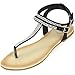 Alpine Swiss Womens Slingback T-Strap Rhinestone Ankle Strap Thong Sandals