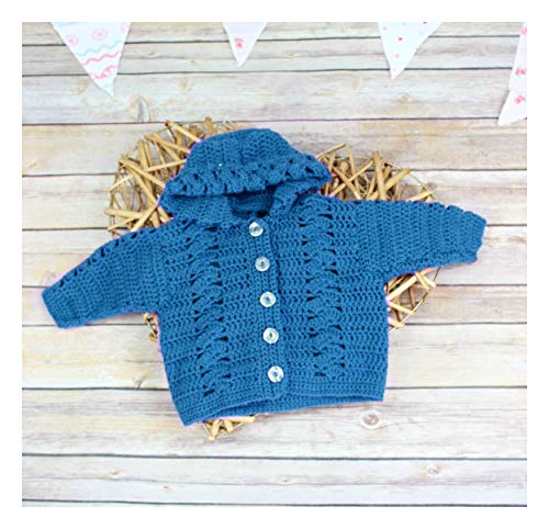 5 Crochet+Pattern+Hooded+Jacket+Sizes