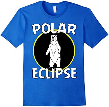 Mens Funny solar celebration POLAR ECLIPSE bear accessories shirt Large Royal Blue