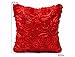 SeptCity Decorative Throw Pillow Covers for Couch Cushion Case, Romantic Love Satin Rose Wedding Party Home Decor, Home Gift (Set of 2)-Red