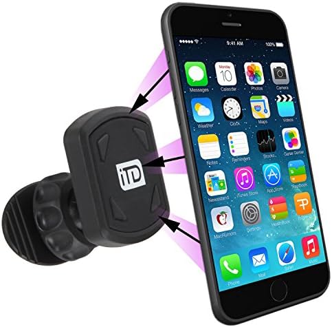 iTD Gear Magnetic Easy Connect Smartphone Mount (Super Sturdy &amp; Durable) compatible with the iPhone 6, 6S, 6 Plus, Samsung Galaxy 5, 6, Edge, HTC 1, LG G4, Nexus Phone and more