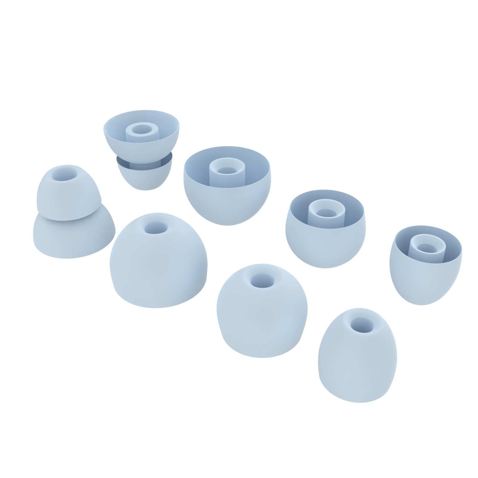 Toxaoii 8pcs Replacement Earbuds Eargels Silicone Ear Tips Compatible with Beats by dr dre, Powerbeats Pro, Beats x, Urbeats Wireless Earphone (Light Blue)