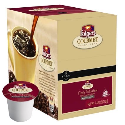 Folgers Gourmet Selections Lively Colombian Coffee K-Cups, 24 Count (Pack of 4)