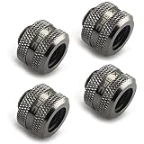 XSPC G1/4" to 10mm ID, 14mm OD PETG Triple Seal Fitting, Black Chrome, 4-pack