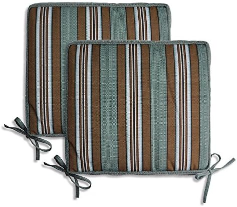 PacifiCasual Indoor/Outdoor All Weather Chair Pads 16" X 16" Seat Cushions Garden Patio Home Chair Cushions, Set of 2 (Olefin)