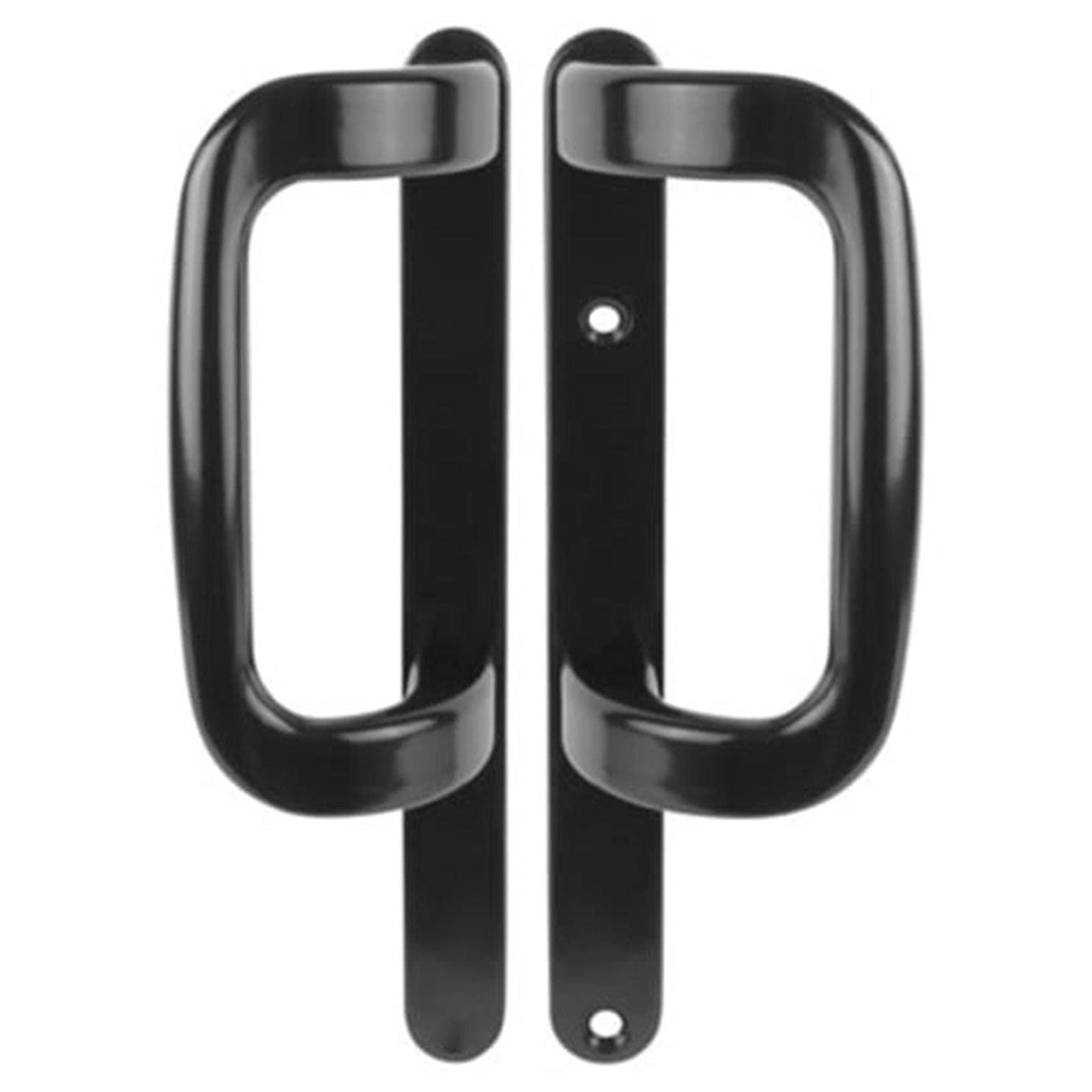 Black Trojan Sliding Patio Door Handle Non Locking Dummy Set 154mm Fixing Fully Reversible Patio P Handle