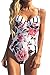 CUPSHE Women's Floral Printing One-Piece Swimsuit Beach Bathing Suit Medium