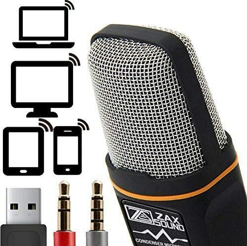 Professional Cardioid Condenser Microphone With Tripod Stand for PC, Laptop, iPh