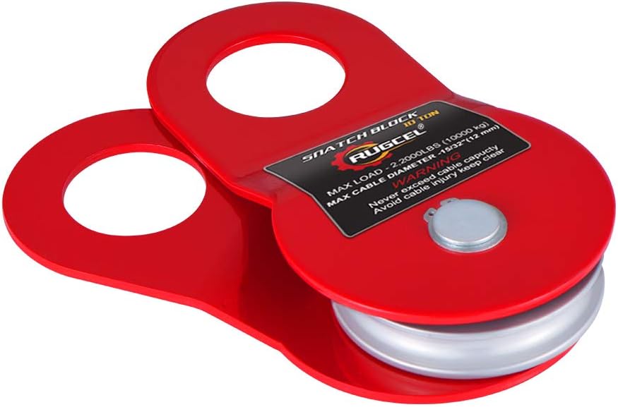 RUGCEL WINCH 10T Heavy Duty Recovery Winch Snatch Block, 22000lb Capacity: Automotive