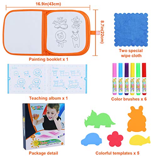 Drawing Doodle Booklet Toys for Kids，Magic Drawing Booklet with Washable Color Pen Reusable Portable Travel and Erasable Activity Painting Kit Gift for Boys Girls and Toddles 3+ - Thumbnail 3