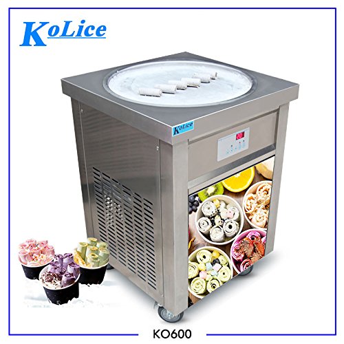 Click Here to See More Images Kolice 110V/60HZ US franchise 50cm single round ice pan fried ice cream machine snack food machine roll ice cream maker fry ice cream roll machine for ice cream store, Hotel, Cafes