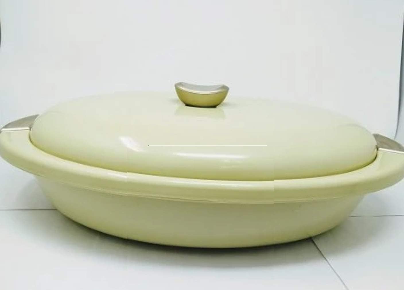 InDit Oval Steel 2800mL Thermoware Casserole Hot Pot Food Warmer/Cooler, 2.8-Liter, Color may vary