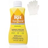 Rit DyeMore 7 Oz. Synthetic Liquid Fiber Dye Single Pack with Plastic Gloves for Clothing, D&eacute;cor, and Crafts &ndash; Daffodil Yellow